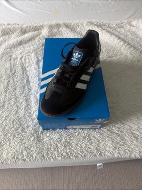 adidas women’s Samba Sneakers - Black/White with Gum Sole